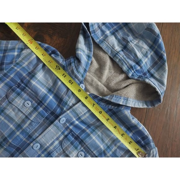L.L.Bean Fleece-Lined Flannel Hoodie Bright Capri Plaid Women's Sz XS - Picture 13 of 13